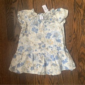 NWT Baby Gap Blue Cream Floral Dress | 2T
